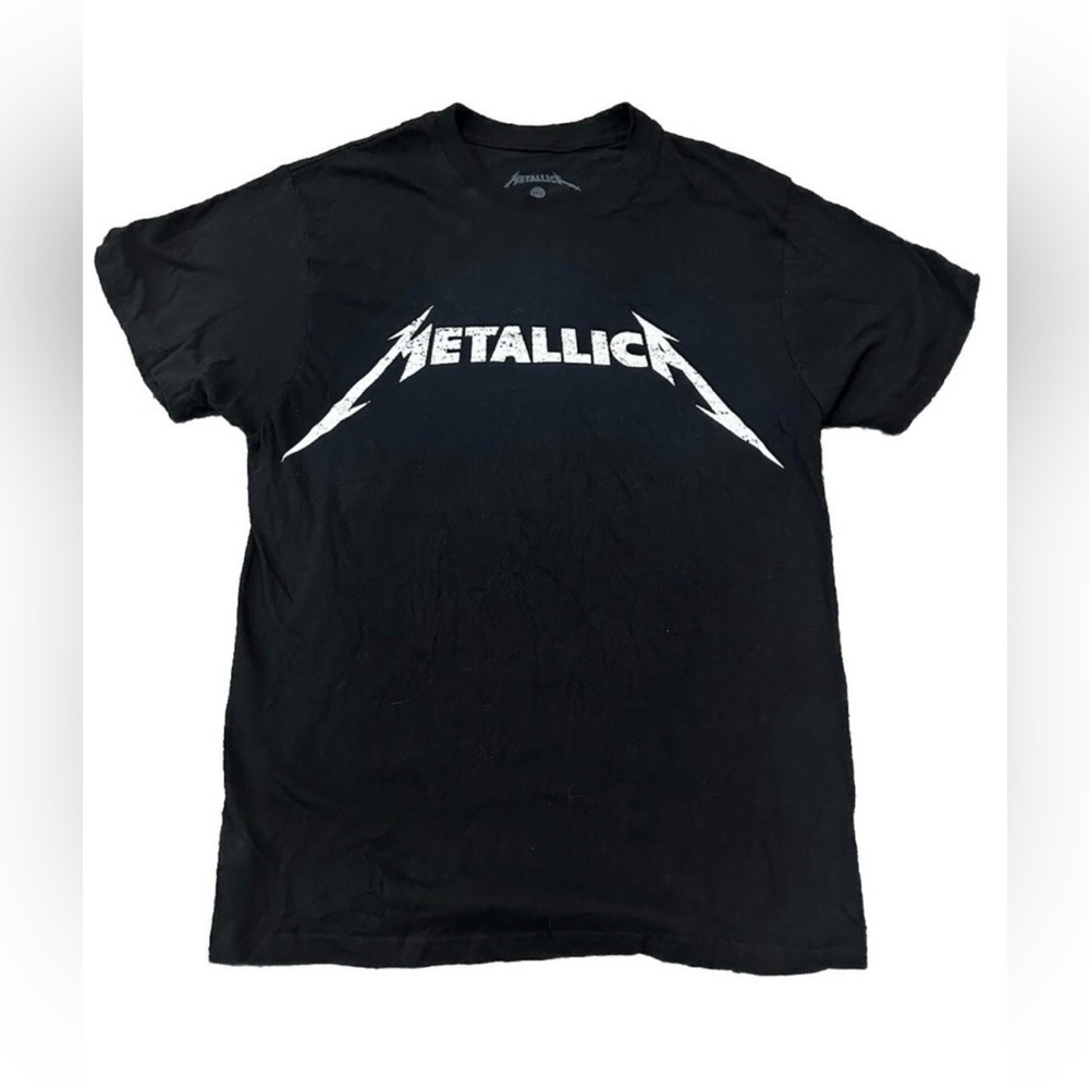 Metallica Logo Rock Metal Band Black Graphic T-Shirt Size Small